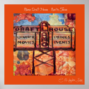 Achterkant - Austin Alamo - ontwerp - huisafdruk Poster
