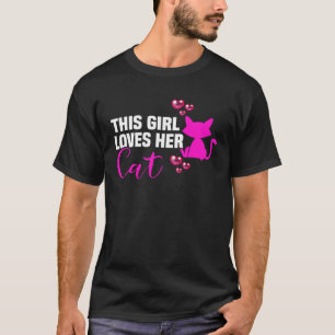 Achterkant Deze meid houdt van haar kat Kater und T-shirt