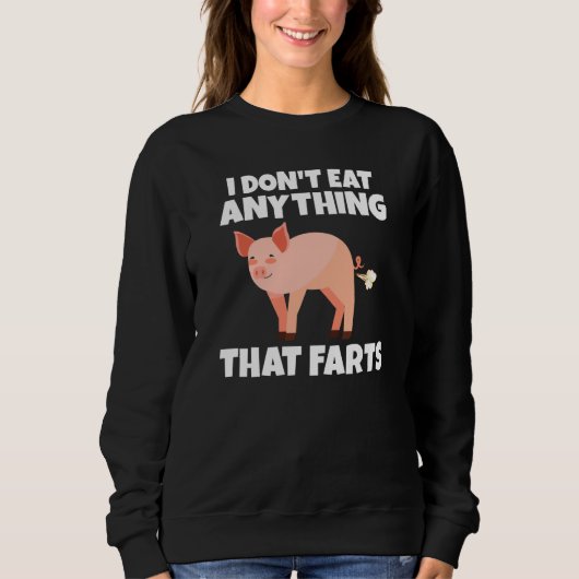 Achterkant Ik eet niets dat boert Vegetariër Trui (Voorkant)