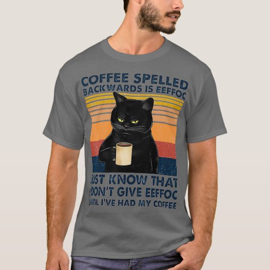 Achterkant koffie Drink EFFOC Cat T-shirt (Voorkant)