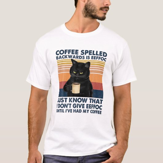 Achterkant koffie is Eeffoc Blackcat Drinki T-shirt (Voorkant)