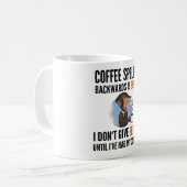 Achterkant koffie is effoc - dog koffiemok (Voorkant links)