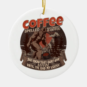Achterkant koffie is EFFOC Keramisch Ornament