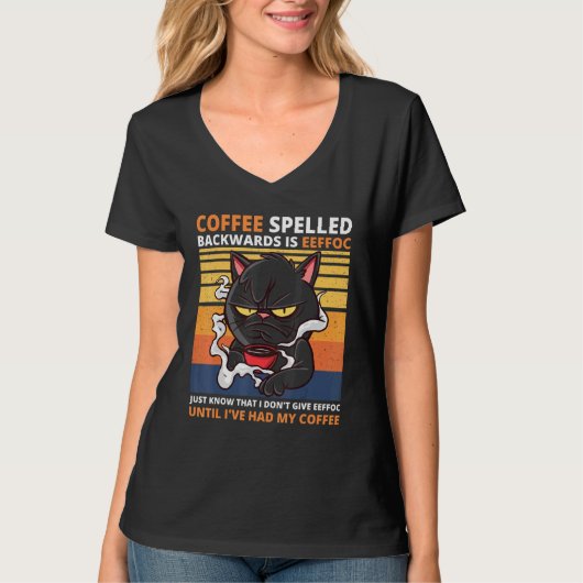 Achterkant koffie is zwarte Drink van Eeffoc T-shirt (Voorkant)