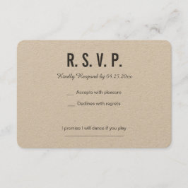 ACHTERKANT met geometrisch hart RSVP-kaart Bruilof RSVP Kaartje