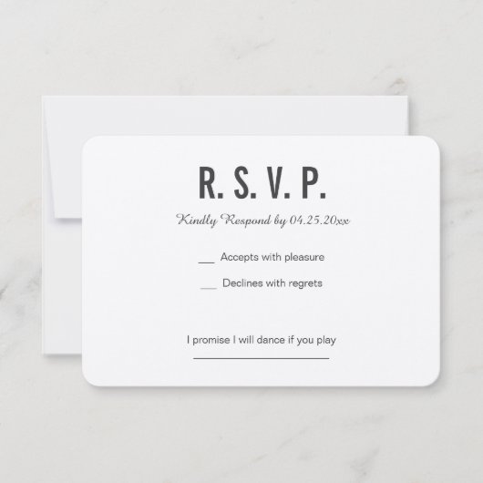 ACHTERKANT met geometrisch hart RSVP-kaart Bruilof RSVP Kaartje (Voorkant)