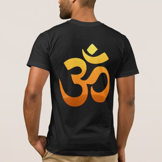 Achterkant Om Mantra Gold Sun Meditation Yoga Mann T-shirt (Achterkant)