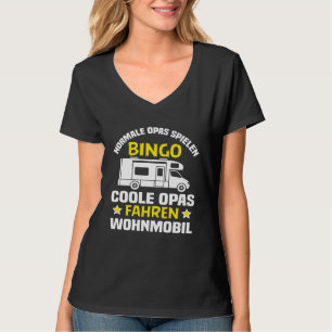 Achterkant opa's spelen bingo cool opa's autorijde t-shirt