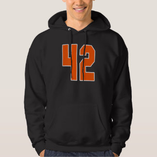 Achterkant Oranje Sport Blok Nummer 42 Voor Sport Hoodie