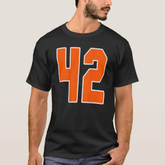 Achterkant Oranje Sportblok Nummer 42 Voor Sport T-shirt
