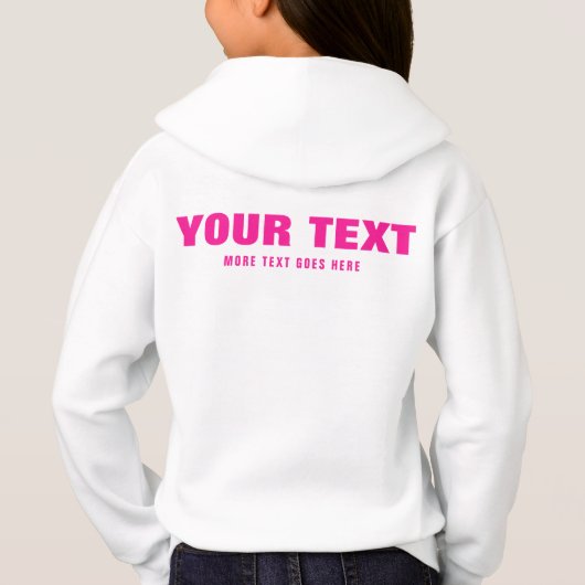 Achterkant Print Big Font Tekst Meisjes Wow Roze W (Achterkant)