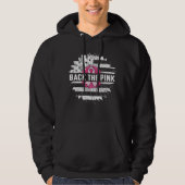 Achterkant roze zonnebloem Borstkanker Hoodie (Voorkant)