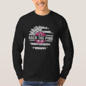 Achterkant roze zonnebloem Borstkanker T-shirt (Voorkant)