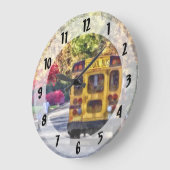 Achterkant schoolbus grote klok (Hoek)