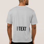 Achterkant Sjabloon Moderne sport Mannen T-shirt<br><div class="desc">Voeg hier Jouw tekst toe aan de Mannen Sjabloon van het moderne achterontwerp van de afdrukserver,  zoals sport-Tek Concurrent Actieve kleding Silver Grey T-Shirt.</div>