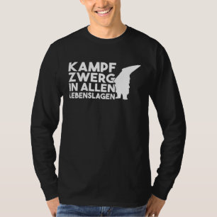 Achterkant strijd dwerg in alle lagen van de bevol t-shirt