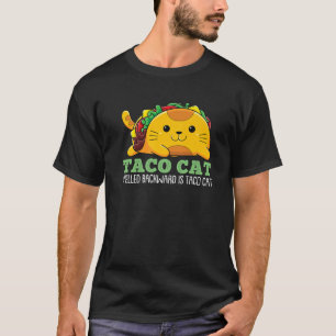 Achterkant Taco Cat Spelling is Humor van Taco Cat T-shirt