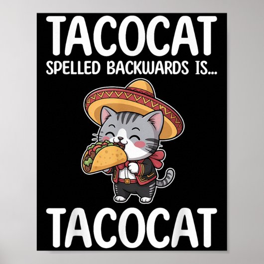 Achterkant tacocat is tacocatkat en taco poster (Voorkant)