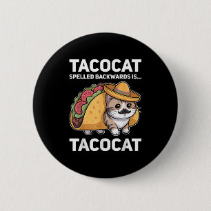 Achterkant tacocat is tacocatkat en taco ronde button 5,7 cm