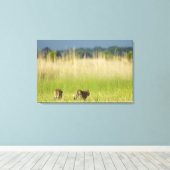 Achterkant uitzicht van Leopard (Panthera pardus) Canvas Afdruk (Insitu (Houten vloer))