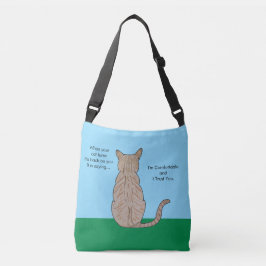 Achterkant van de kat crossbody tas
