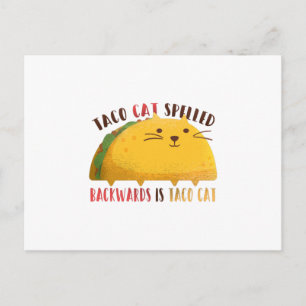 Achterkant van de takenkat is Taco Cat Briefkaart