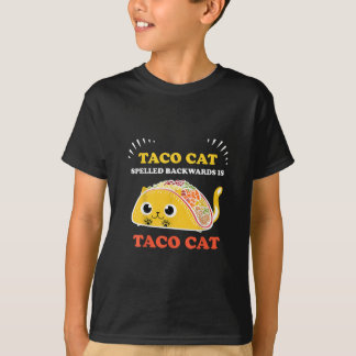 Achterkant van de takenkat is Taco Cat T-shirt