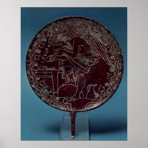 Achterkant van een bronzen spiegel poster