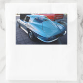 Achterkant van een Classic Sky Blue Chevy Stingray Rechthoekige Sticker (Tas)