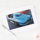 Achterkant van een Classic Sky Blue Chevy Stingray Rechthoekige Sticker (Envelop)