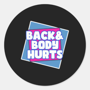 Achterkant van het lichaam doet pijn ronde sticker