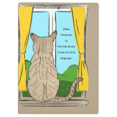 Achterkant van kattenvertrouwen of gek  klembord (Achterkant)