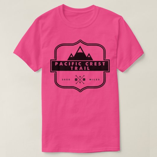 Achterkant van PCT-gebergte van Pacific Crest Trai T-shirt (Design voorkant)