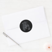 Achterkant van Rand Reaper Ronde Sticker (Envelop)
