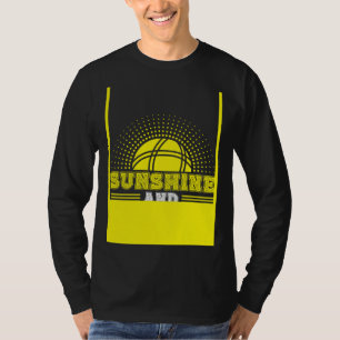 Achterkant Zonnestralen En Bocce Bal T-shirt