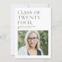 Achterklasse van 2024 Modern Minimalistisch Afstud Kaart