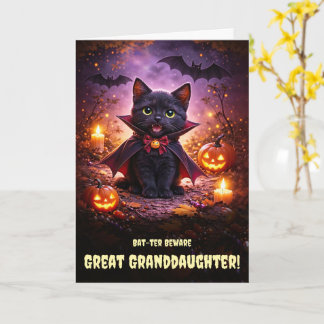 Achterkleindochter Schattig Gelukkig Halloween Vam Kaart