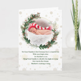 Achterkleinkind 1e Kerstmis met Naam Gedicht Feestdagen Kaart