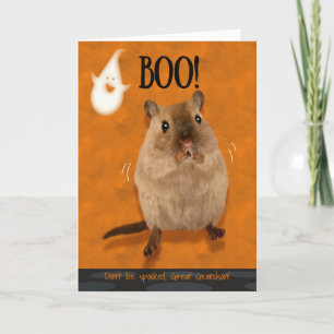 achterkleinzoon Boo Humorous Halloween Gerbil Kaart