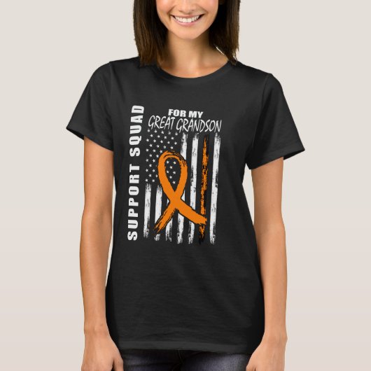 Achterkleinzoon Multiple Sclerose Vlag Ondersteune T-shirt (Voorkant)