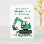 Achterkleinzoon St Patricks Day Bouwtruck Kaart (Gele Bloem)