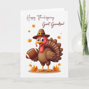 Achterkleinzoon Thanksgiving Grappige Kalkoen Voet Kaart