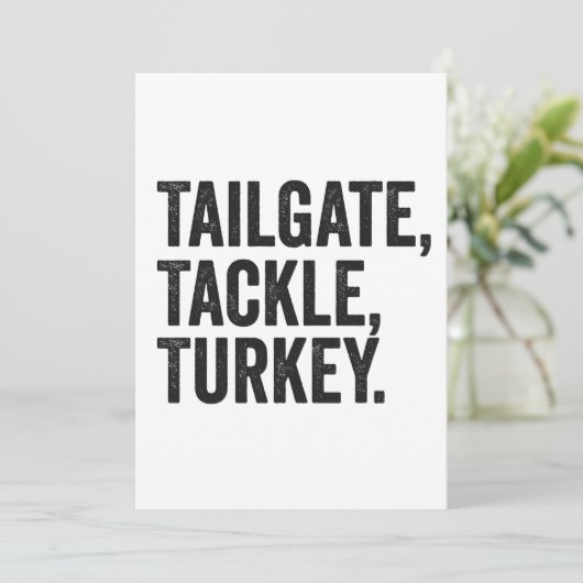 Achterklep Tackle Kalkoen Grappige Thanksgiving Vo Kaart (Staand voorkant)
