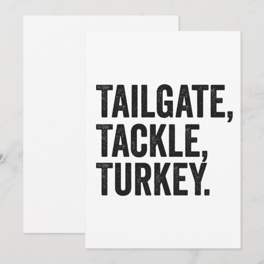 Achterklep Tackle Kalkoen Grappige Thanksgiving Vo Kaart (Voorkant / Achterkant)
