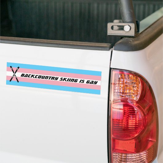 Achterland is Gay (transpride) Bumpersticker (Op Truck)