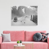 Achterlandskisklimmers in vers poeder canvas afdruk (Insitu (Woonkamer))