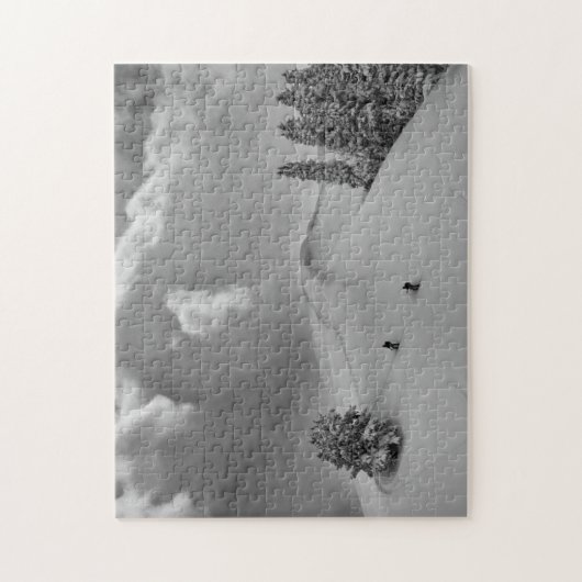 Achterlandskisklimmers in vers poeder legpuzzel (Verticaal)