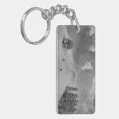 Achterlandskisklimmers in vers poeder sleutelhanger (Voorkant Links)