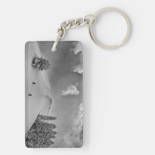 Achterlandskisklimmers in vers poeder sleutelhanger (achterkant)