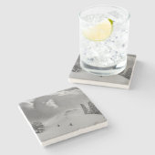 Achterlandskisklimmers in vers poeder stenen onderzetter (Zijkant)